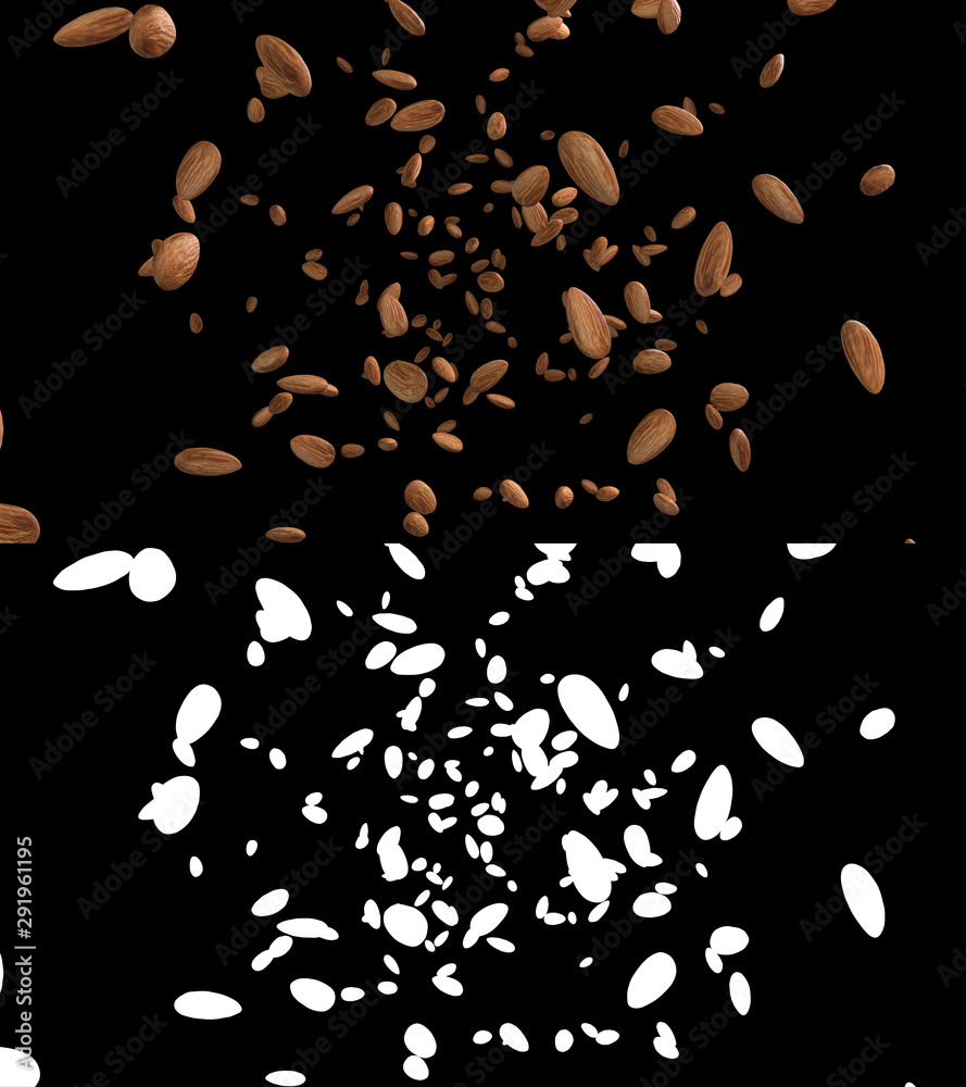 3D illustration of a almond flow with alpha layer 3D illustration of a almond flow with alpha layer