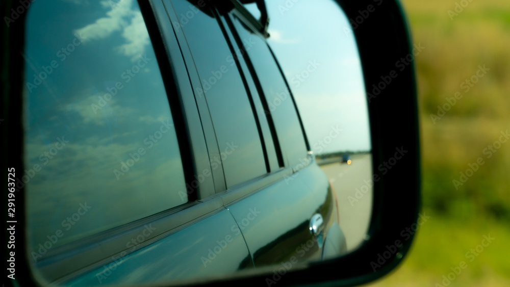 reflection in a car mirror reflection in a car mirror