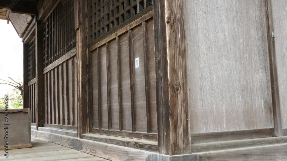 Pan across side Yasaka shrine in Tochigi Japan