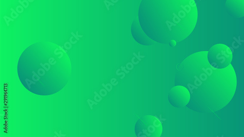Abstract green background design. Geometric circles and light effect