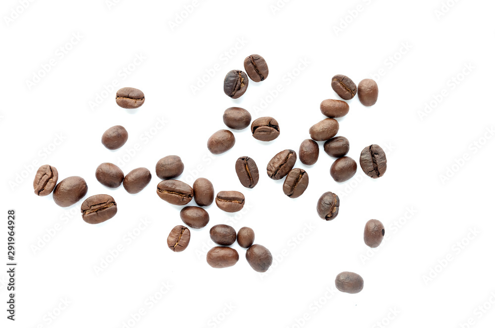 Fototapeta premium Coffee beans. Isolated on a white background.