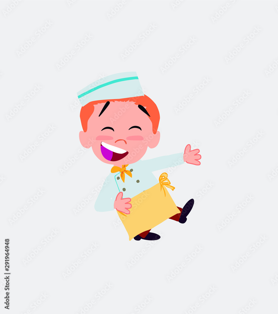 Chef laughing while teaching something to his left. Chef laughing while teaching something to his left.