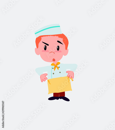 Chef with an expression of unpleasant surprise.