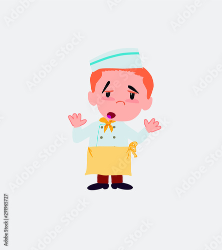 Chef makes a gesture of tired resignation.