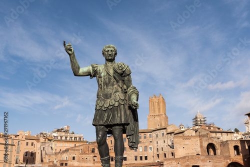 statue of Julius Caesar in via dei fori fori in Rome