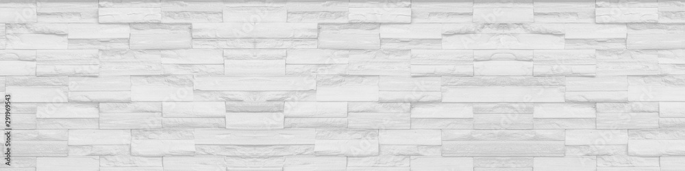 white clean Slate Marble Split Face Mosaic  pattern and background brick wall floor top view - obrazy, fototapety, plakaty 