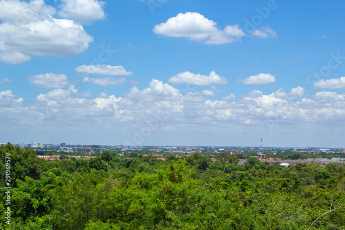 landscape with blue sky and clouds