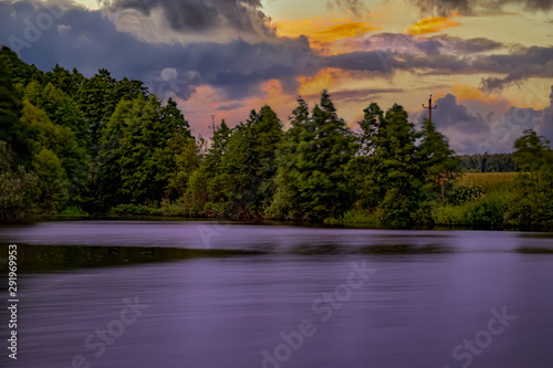 sunset over the lake