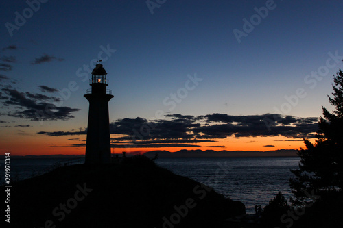 Lighthouse over sunset