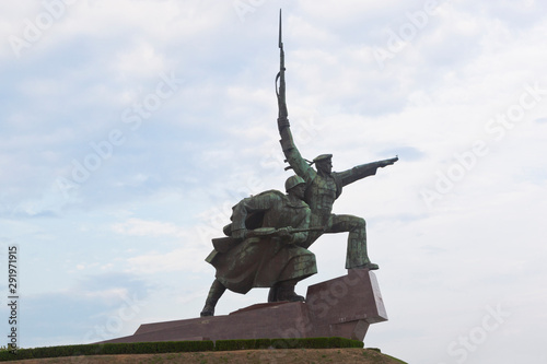 Monument to a soldier and sailor at Cape Khrustalny in the city of Sevastopol, Crimea