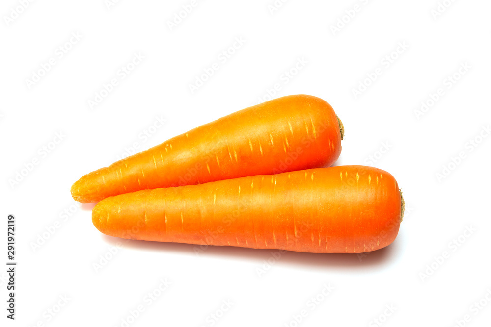 Fresh carrots isolated on white background. Close up of Carrots. Fresh carrots isolated on white background. Close up of Carrots.