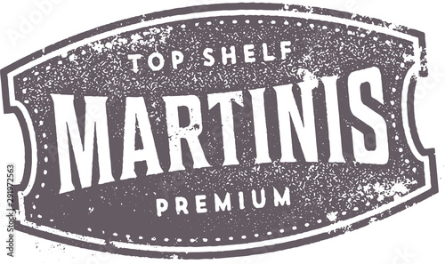 Vintage Style Martini Cocktail Sign