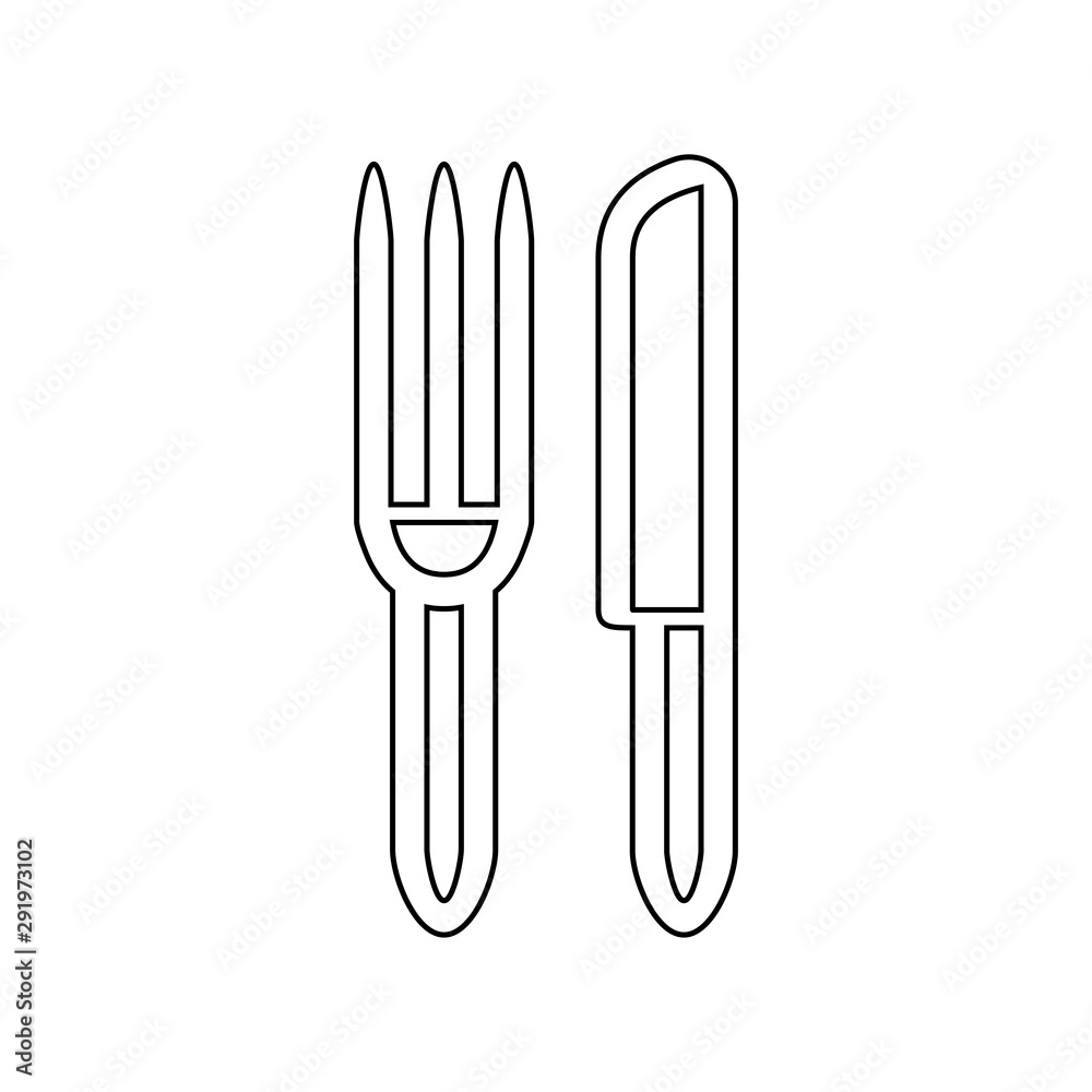 Fork and knife icon. Restaurant symbol Fork and knife icon. Restaurant symbol