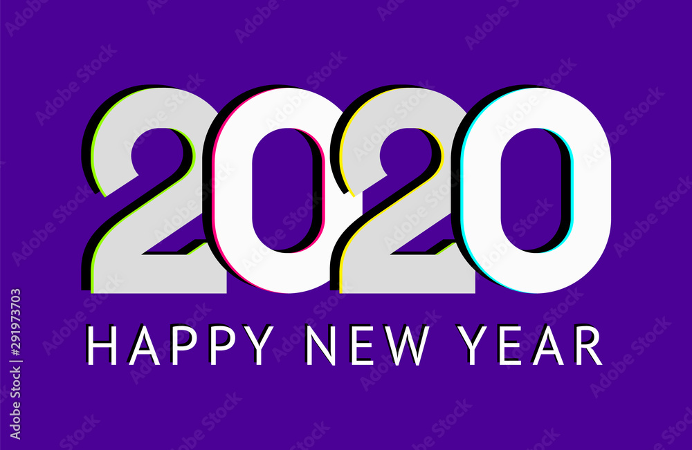 Happy New Year greeting card design. 2020 Chinese year of rat Happy New Year greeting card design. 2020 Chinese year of rat