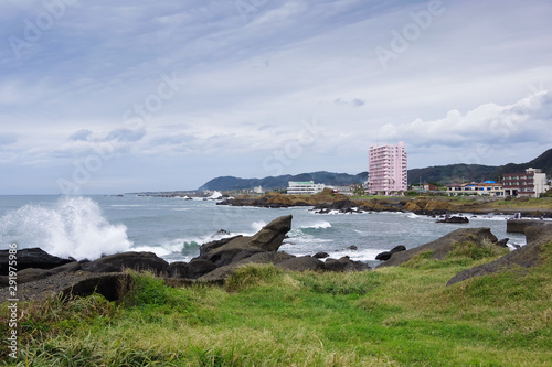 Shirahama, Minamiboso, Chiba, Japan, 09/21/2019 , Coastline of Shirahama, the southernmost part of Chiba prefecture. photo