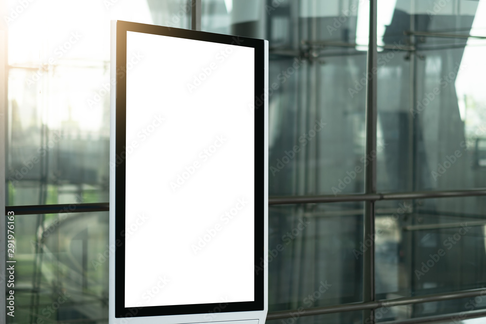 blank advertising billboard at airport. blank advertising billboard at airport.