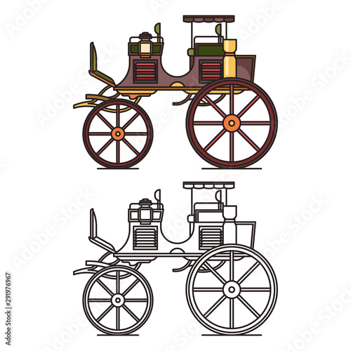 XIX century vehicle or retro carriage, buggy