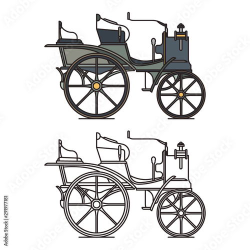 First electric Lucian car or vintage motor vehicle