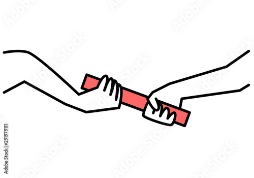 Passing the baton. Vector illustration.