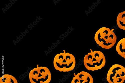 Halloween pumpkin. Autumn spooky orange decoration isolated on b © Maksym