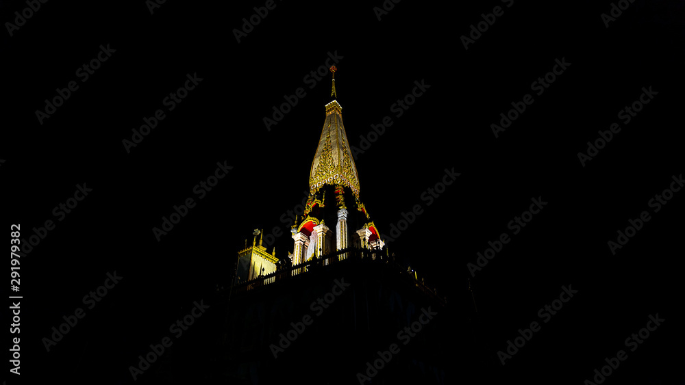 Chalong Temple Lit up at Night
