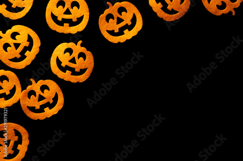 Halloween pumpkin. Autumn spooky orange decoration isolated on b