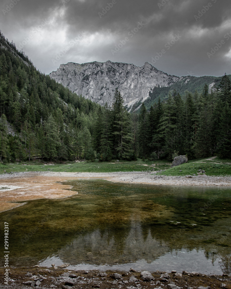 A moody day at Grüner See in Austria
