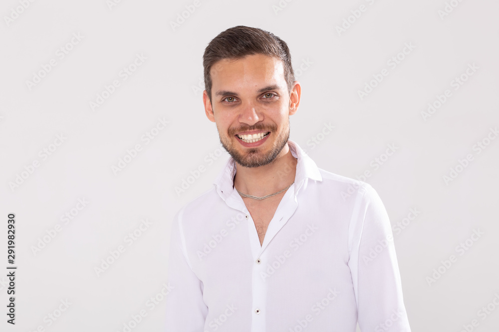 Happy young casual man portrait isolated on white background Happy young casual man portrait isolated on white background