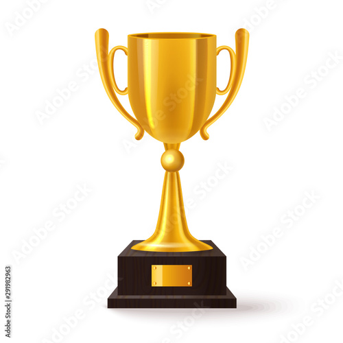 Isolated realistic cup for award ceremony