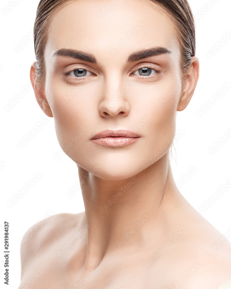 beautiful female model with clean natural skin