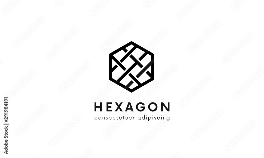 Clean linear hexagon logo geometric icon sign vector design. Clean linear hexagon logo geometric icon sign vector design.