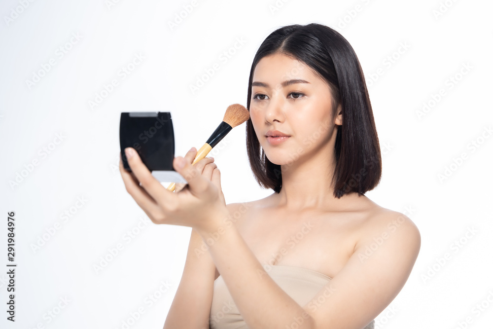 Beautiful Young Asian Woman short hair with Clean Fresh Skin. Face care, Facial treatment, Cosmetology, beauty and healthy skin and cosmetic ideas concept. Beautiful Young Asian Woman short hair with Clean Fresh Skin. Face care, Facial treatment, Cosmetology, beauty and healthy skin and cosmetic ideas concept.