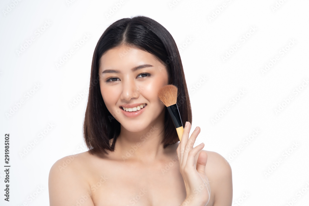 Beautiful Young Asian Woman short hair with Clean Fresh Skin. Face care, Facial treatment, Cosmetology, beauty and healthy skin and cosmetic ideas concept. Beautiful Young Asian Woman short hair with Clean Fresh Skin. Face care, Facial treatment, Cosmetology, beauty and healthy skin and cosmetic ideas concept.