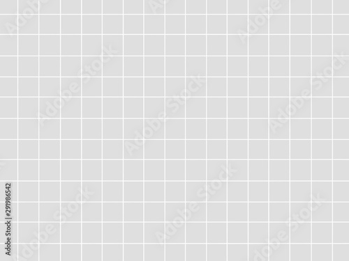 seamless texture of graph paper, grid paper sheet, white straight lines on gray background, Illustration business office and the bathroom wall. abstract texture background. 