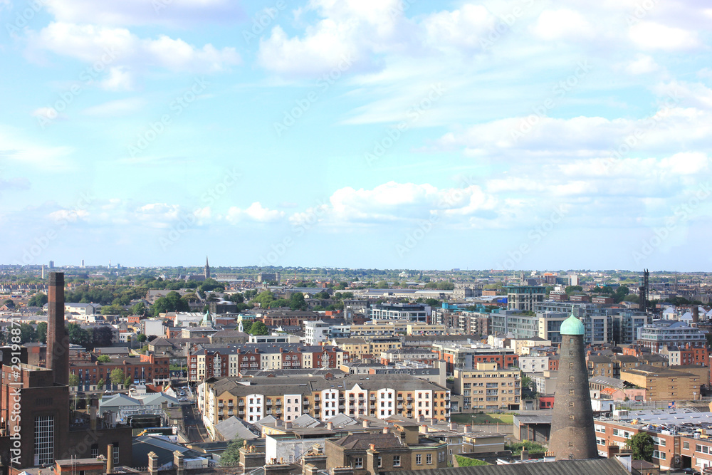 view over Dublin in Ireland on a sunny day