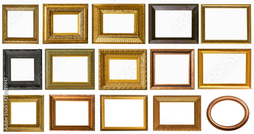 Frames paintings gold antique antiquity collection isolated museum