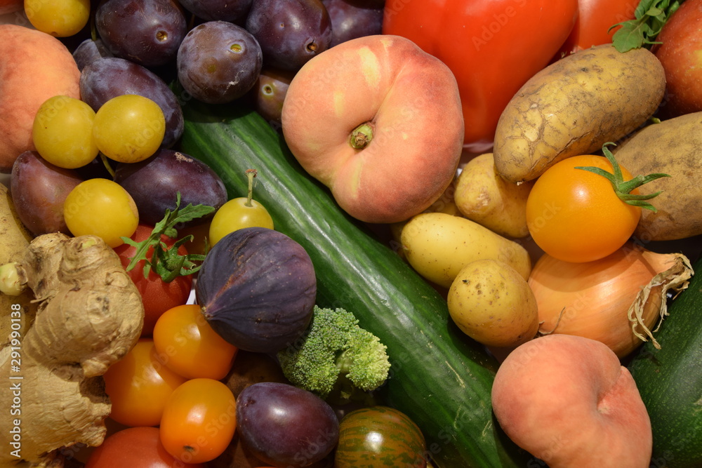 colourful mix of fresh vegetables and fruits colourful mix of fresh vegetables and fruits
