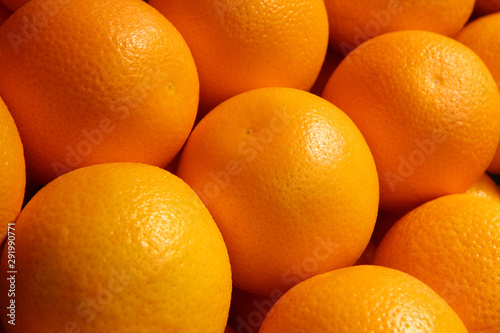 fresh oranges on the market, close up