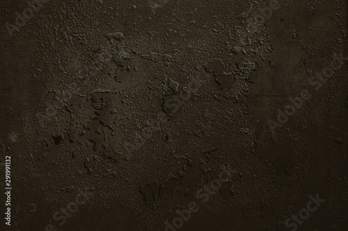 Urban concrete wall background with grooves and bubbles. Cement gray wall. Urban and industrialization art concept. Texture like concrete, stone, cement, plaster.. Poster mockup. Сloseup studio shot.
