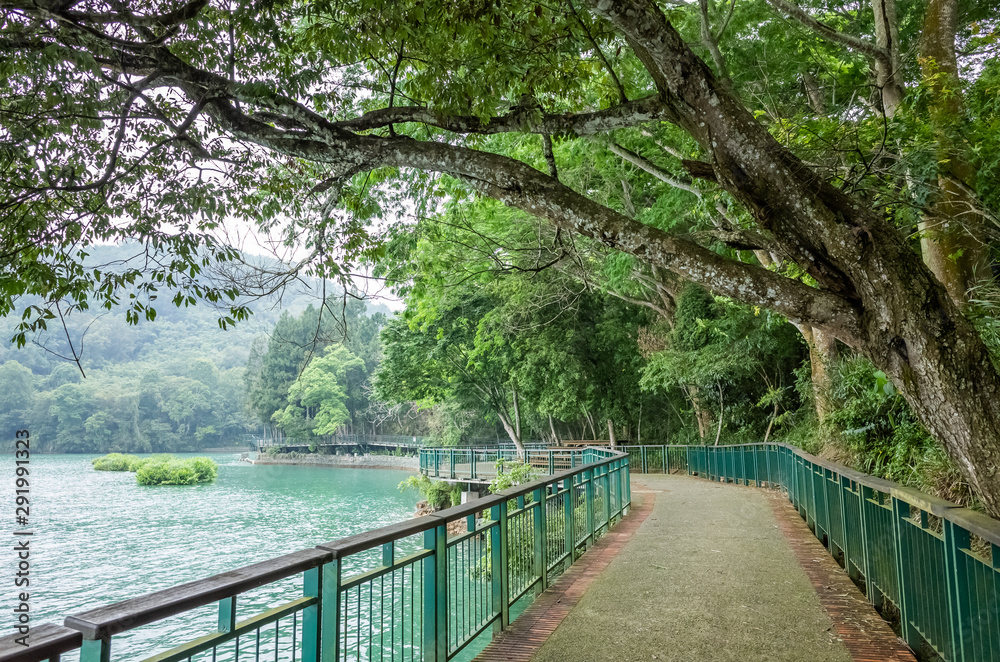 landscape of path on the famous Sun Moon Lake