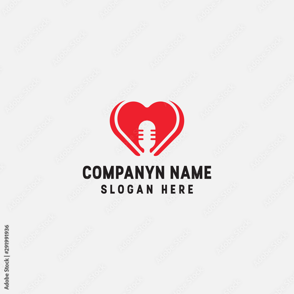 love microphone logo vector template love microphone logo vector template