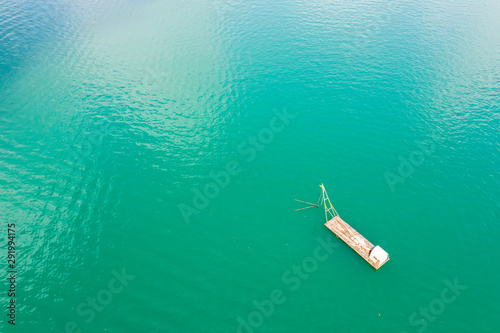 fishing boat on the water in Sun Moon Lake