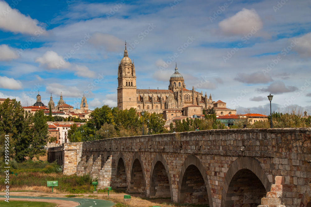 Puente Romano (The Roman Bridge),  a historical landmark in Salamanca, Spain.