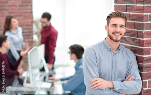 Handsome smiling confident businessman portrait.