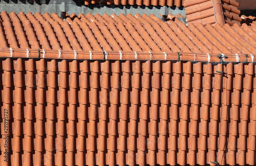 tiles on the rooftops of an european house