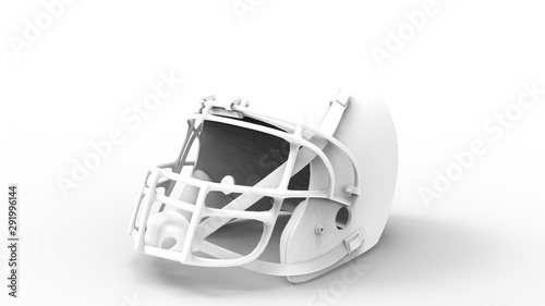 3d rendering of an american football helmet isolated in white studio background