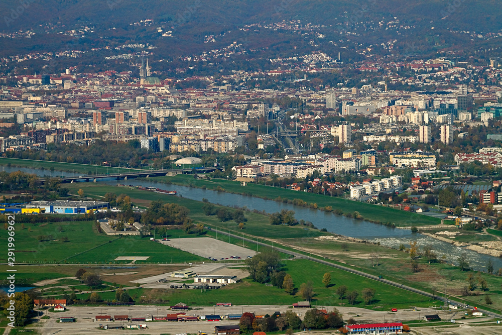 Aerial photo of Zagreb, Croatia