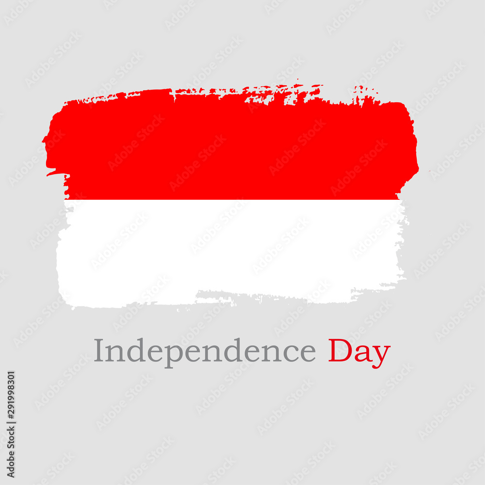 Obraz premium Hand draw isolated Indonesia flag