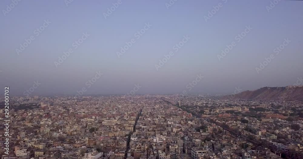 Aerial City Drone Tour of Jaipur in Rajasthan in India Aerial City Drone Tour of Jaipur in Rajasthan in India