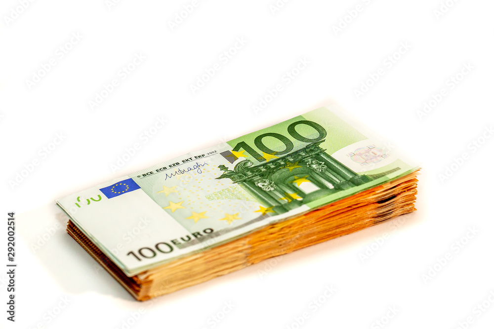 Stack of Folded EU Currency Notes on White background, euro, money Stack of Folded EU Currency Notes on White background, euro, money